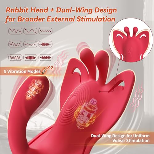 Image of Couples App Remote Control Wearable Vibrator, Couple Women Adult Sex Toys, Long Distance Panty Vibrator with Butterfly Stimulator for G Spot Clitoral Penis Pleasure, Female Kinky Sex Toy Game