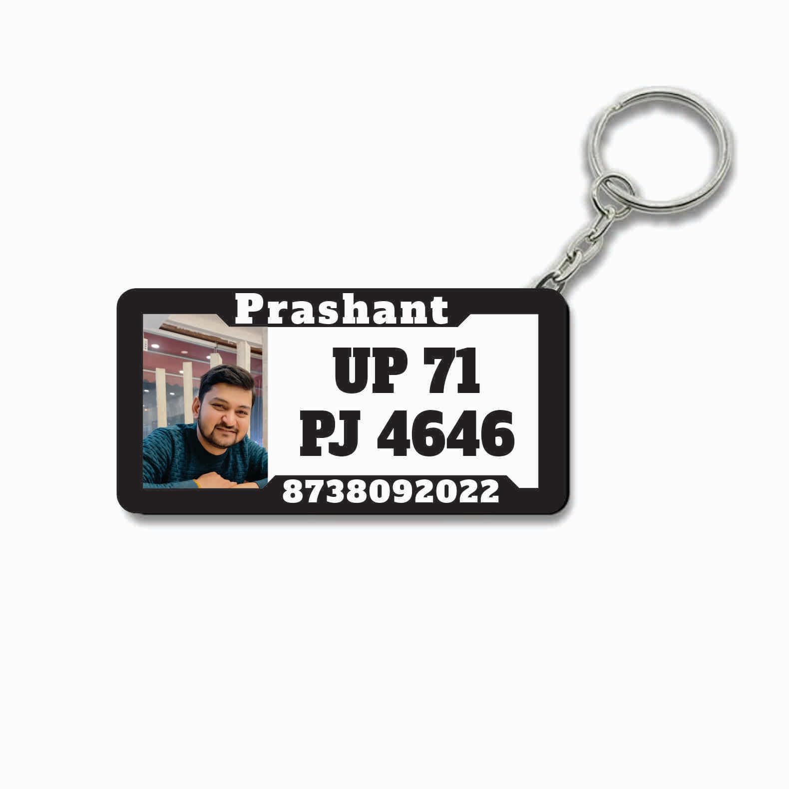 Customized Acrylic Mini Number Plate Keychain | Personalized Car & Bike Key Ring with Name & Photo | Unique Gift for Him & Her | Multicolor Keychain for Vehicle Lovers-image-33