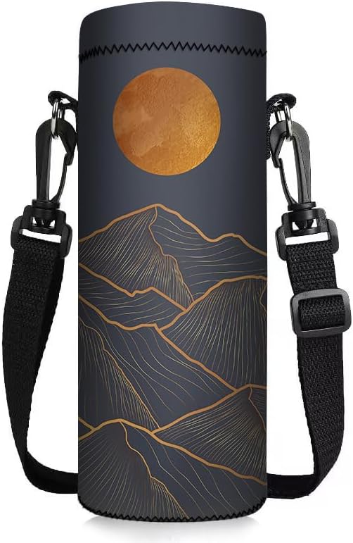 ToLuLu Water Bottle Carrier Bag Case, Insulated Neoprene Water Bottle Holder Pouch Cover 750ML 1000ML with Adjustable Shoulder Strap, for Stainless Steel/Glass/Plastic Bottles, Sport Energy Drinks