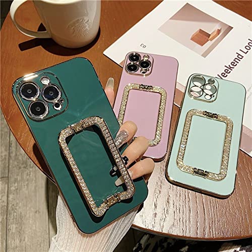 Coque iPhone XR plaquée or antichoc avec support cristal rigide L24A3