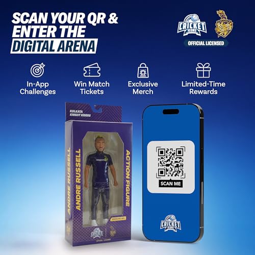 Image of Action Figure, 7 Inch Andre Russell | IPL Edition, 360 Rotatable Head, For Fans & Collectors