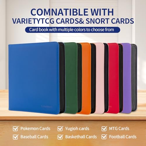 Image of Card Binder - 720 Capacity, Zippered Trading Card Holder for MTG, Sports & Collectible Cards - Acid-Free, Durable & Travel-Friendly Storage (Blue dots, 12 Pocket)