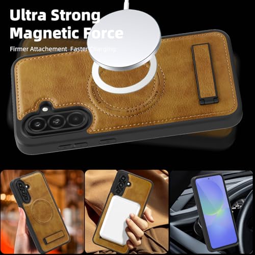 Image of Lunivop for Samsung Galaxy A36 Case /Galaxy A56 Case 6.7 inch PU Leather Brown