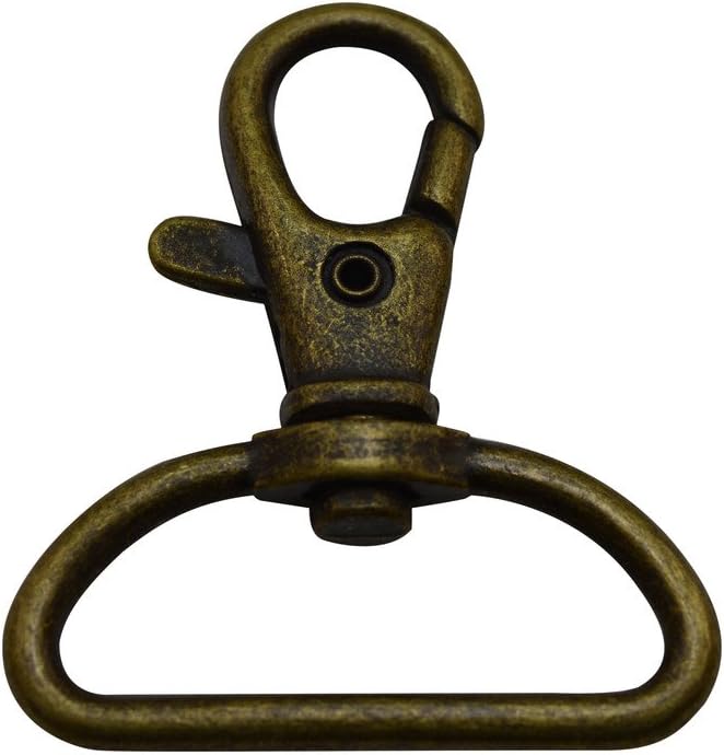 Ailisi Metal Bronze Lobster Clasps 1.2 Inches Internal Diameter D Swivel Trigger Clips Hooks Pack of 10