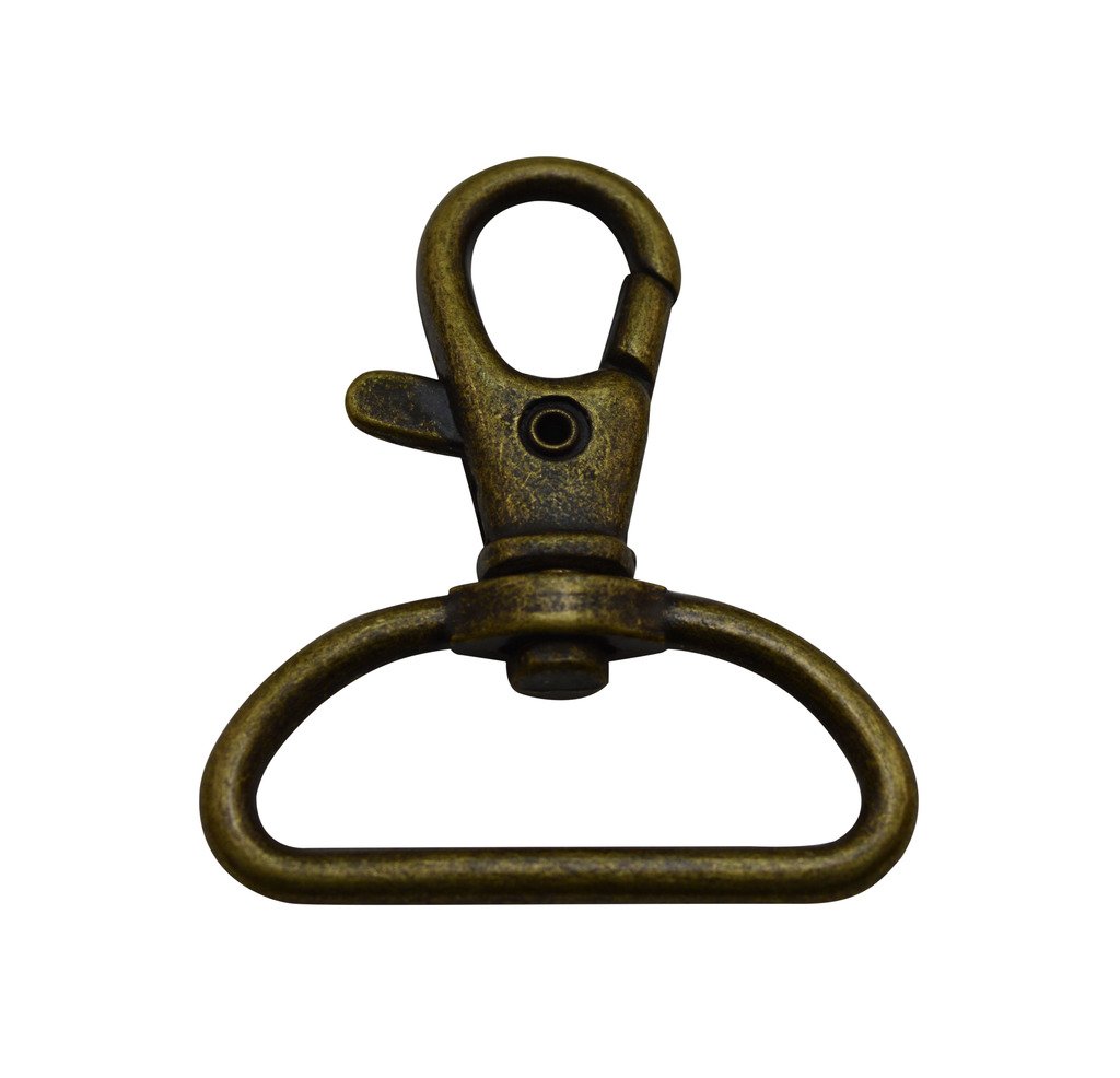 Ailisi Metal Bronze Lobster Clasps 1.2 Inches Internal Diameter D Swivel Trigger Clips Hooks Pack of 10