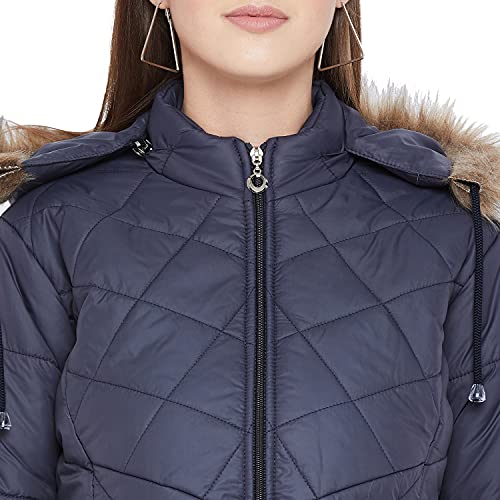 Image of VERO AMORE Women's Black winter wear full sleeve solid parka Jacket-2175A