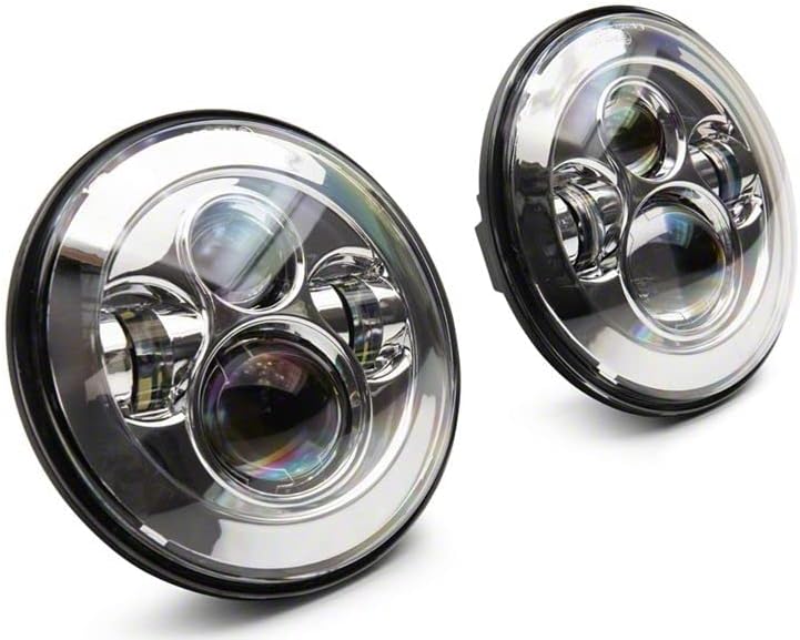 Miniatura 8 de Axial Faros delanteros LED Daymaker de la serie Raxiom carcasa cromada lente transparente compatible con Jeep Wrangler TJ y JK 97-18