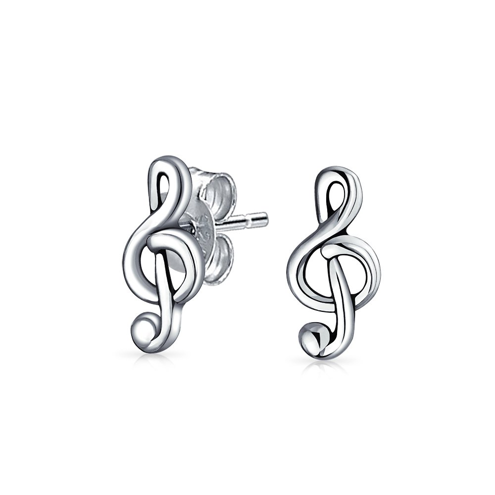Bling Jewelry Conjunto De Joyas De Plata Esterlina .925 Con Pendientes De Notas Musicales Y Collar Colgante Para Mujeres Adolescentes