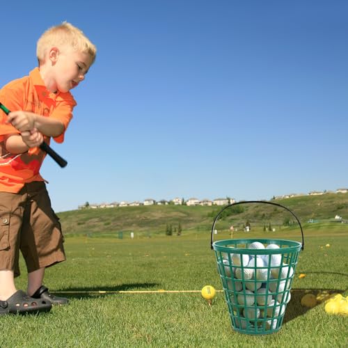 Warmhm Golf Ball Basket Range Baskets Carrying Buckets Golfball Storage Container with Handle for Outdoor Sport (Green,22 x 22cm) - Image 3