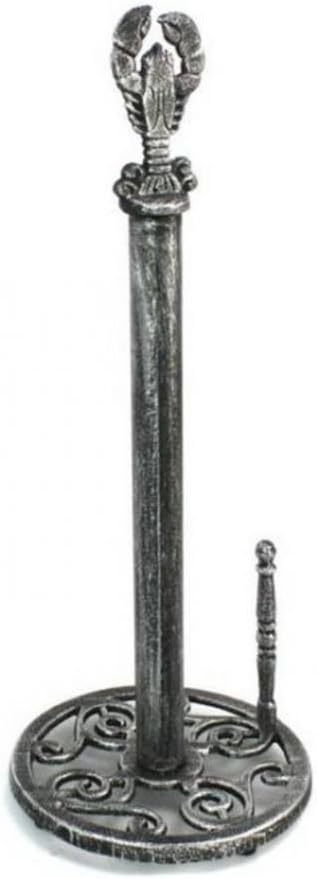 Hampton Nautical K-9201-silver Antique Silver Cast Iron Lobster Paper Towel Holder 16" - Lobster Decoration - Beach Decor - Cast Iron