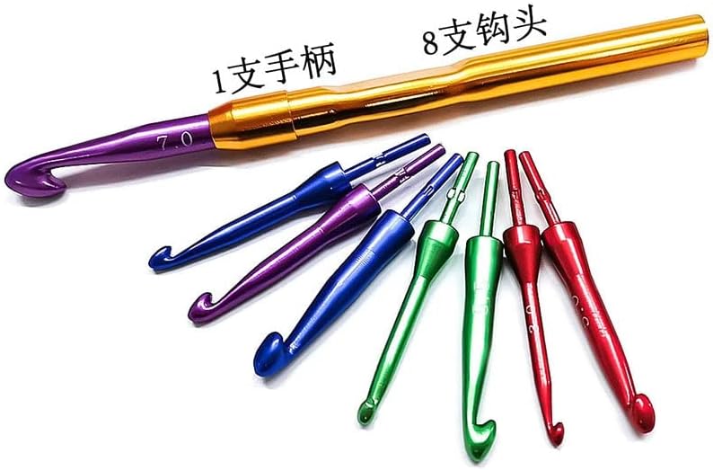 1Set DIY Crochet Hooks Needles Knitting Craft Case Crochet Replaceable Needle Set Weaving Tools Sewing Tools - (Color: 1SET)