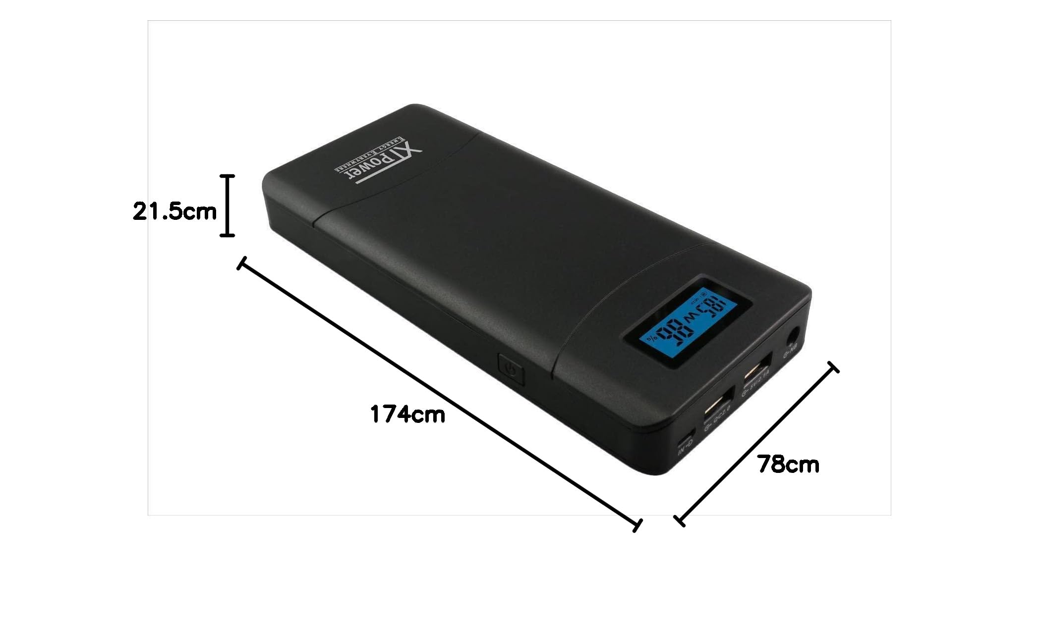 PowerBank 20000 mAh QC3-AO-PA con display in tempo reale LED – batterie esterne per cellulare, power bank ad alta capacità con 65 W di potenza, ricarica rapida per laptop e smartphone tramite