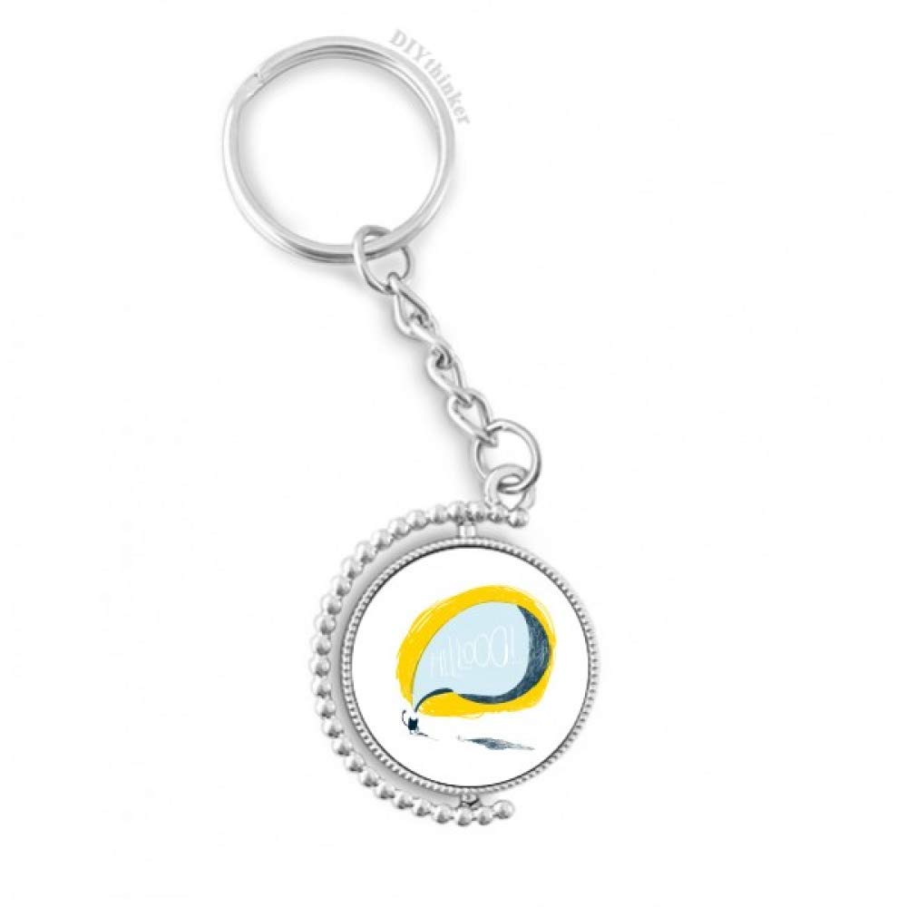 Titular de la clave con diseño de monstruo gato y anillo giratorio 4