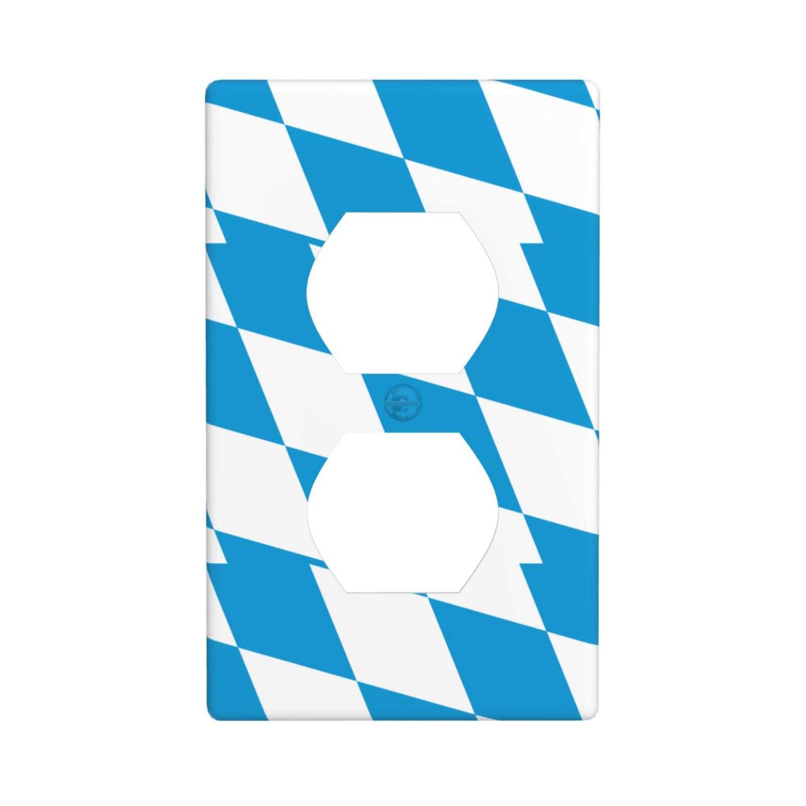 Cntdbu White Bavarian Flag Unbreakable Polycarbonate Switch Plate-1 Gang Screwless Wall Plate For Home Office