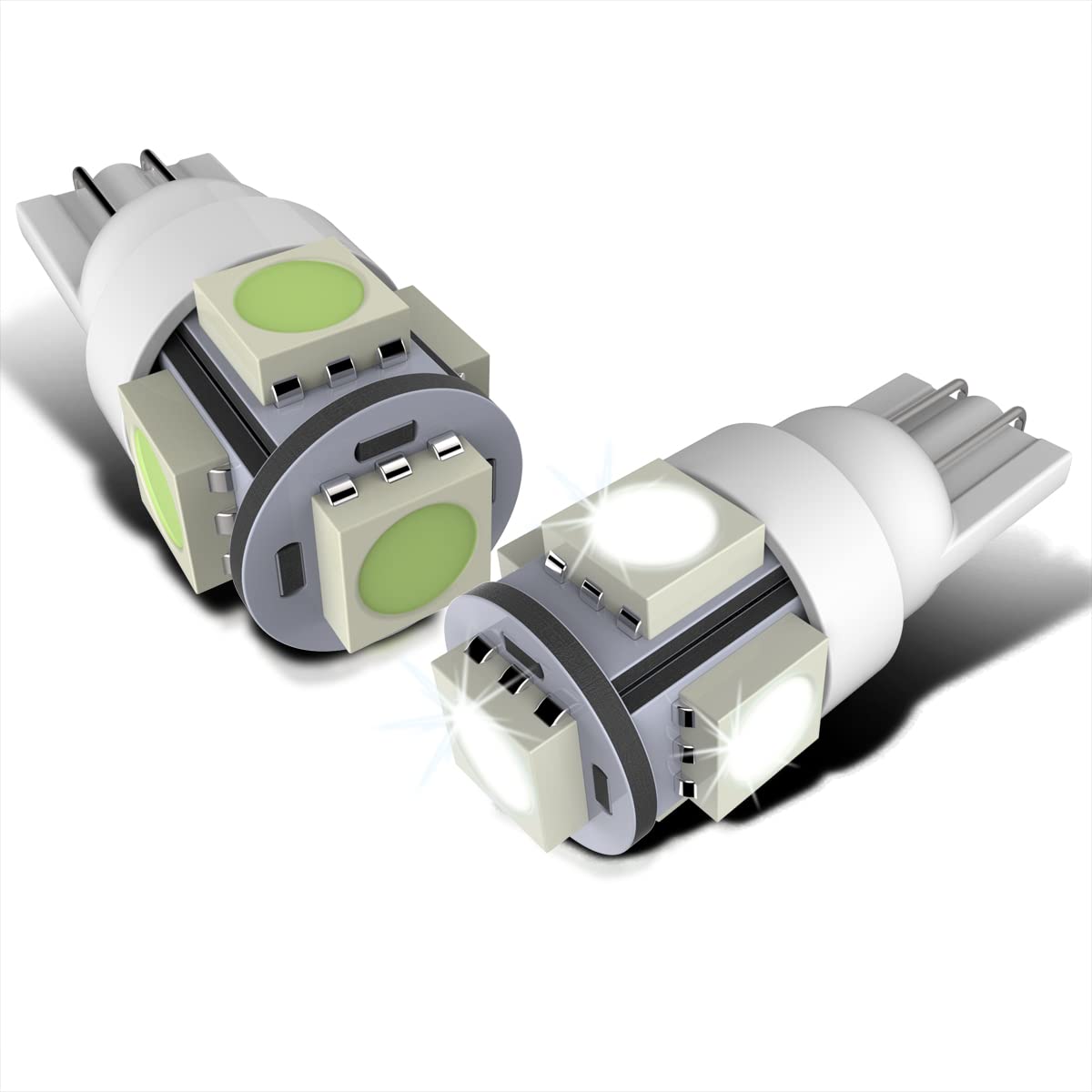 Spec-D Tuning LED T10 194 168 W5W 2825 5-SMD Map License Plate White Lights Bulbs