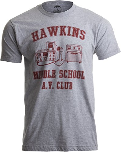 Hawkins Middle School A.V. Club | Vintage Style 80s Costume AV Hawkin T-shirt-(Adult S) Grey