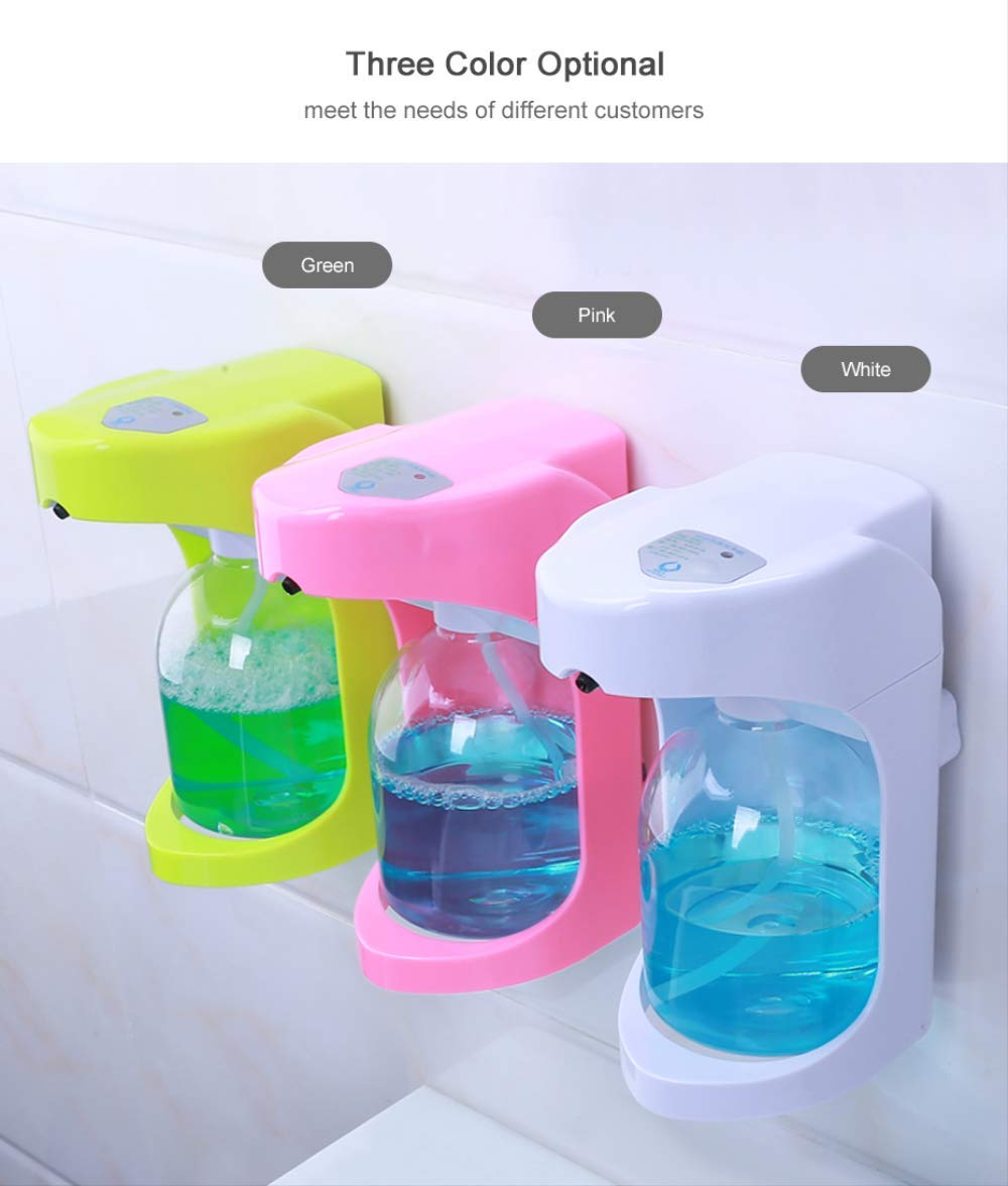 Dispenser di Sapone da Cucina per Bagno Touchscreen A Parete con Dispenser di Sapone Liquido da 500 Ml Bianca