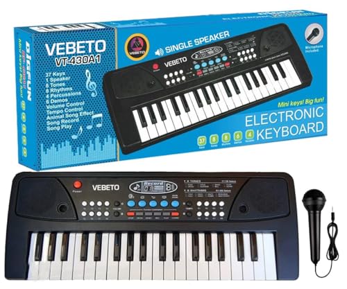 Image of Kids Piano with Mic (1 Year Guarantee) 37 Keys 8 Rhythms 8 Tones 6 Demos Versatile Electronic Console Toy Fledglings Instructive Tunes Recording Melodic Toys Age 3 to 5 Years