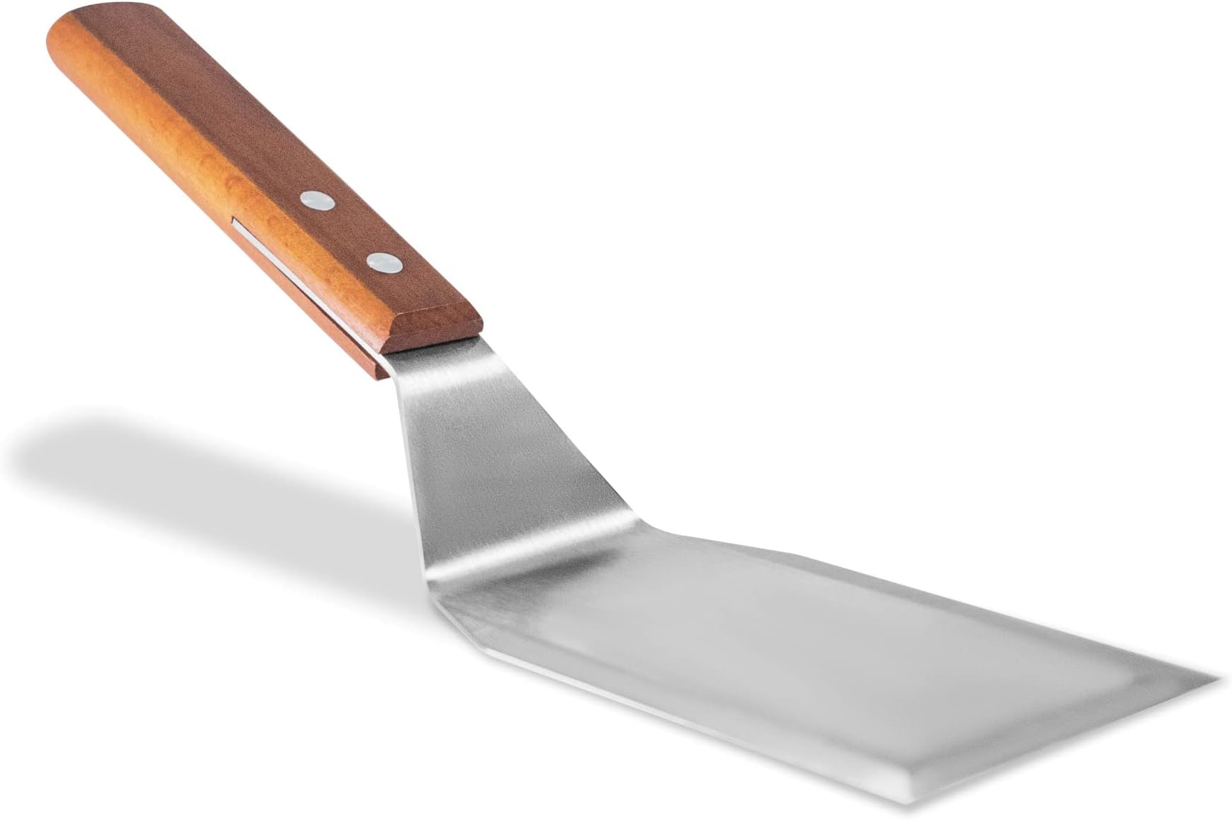 Stainless Steel Spatula | Heavy Duty Turner with Beveled Edges & Hardwood Handle | Large Metal spatula for Cast Iron Skillet, Flat Top Grill | Griddle Scraper | Hamburger