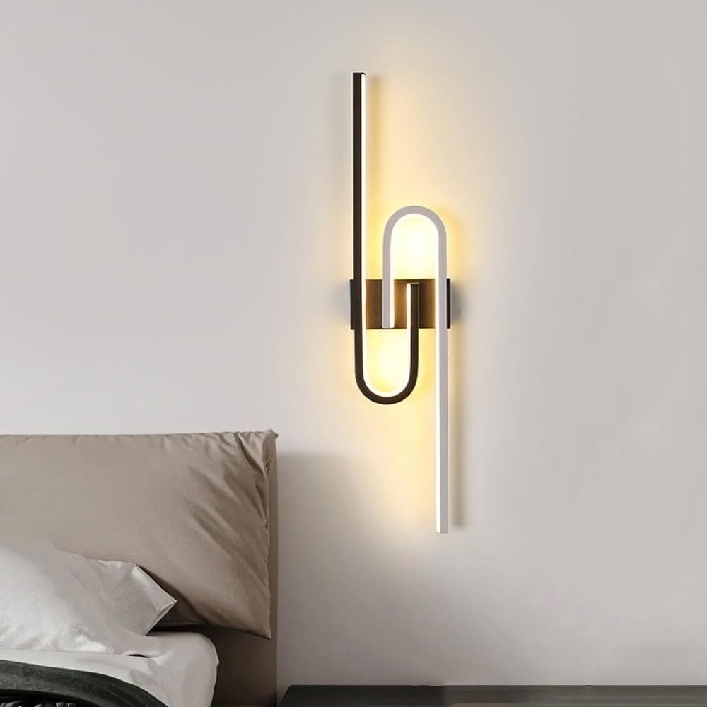 Modern LED Wall Lamp, Led Wall Sconce Sofa Background Long Strip Wall Light, Ironwork for Bedroom Bedside Living Room Study Room Wall Mounted Lamps