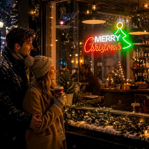 Image of Merry Christmas Neon Signs for Wall Decor, Christmas Led Sign