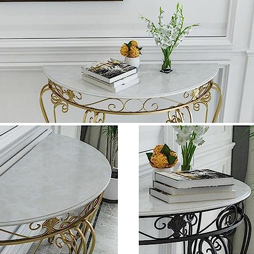 Mesa consola para pasillo de diseño semicircular y metal resistente 6
