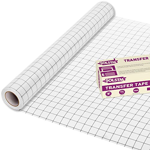 SOLSTM Transfer Tape - 30.5 x 457cm, Premium No Residue Vinyl Transfer Paper for Decals Signs, Windows, Stickers