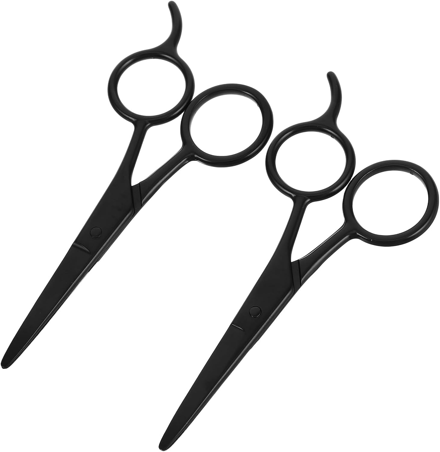 2pcs Stainless Steel Beard Shaping Scissors Small Facial Hair Scissors with Black Handle for Mustache Care and Eyebrow Trimming Travel Grooming Kit