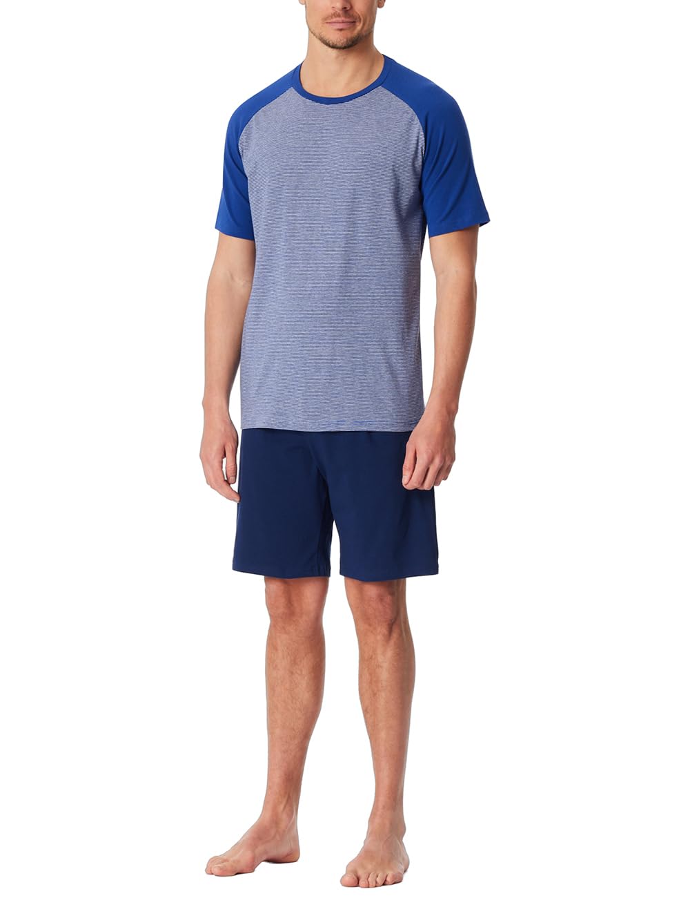 Ensemble pyjama Schiesser 95/5 en coton stretch premium bleu roi