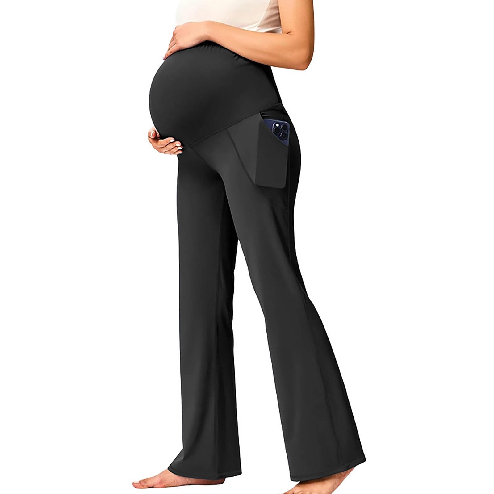 Umstandsleggings Umstandshose Sportleggings Jogging Freizeithose High Waist Workout Schwangerschaftshose Yogahose Bootcut Schwangerschaftsleggings Für Yoga