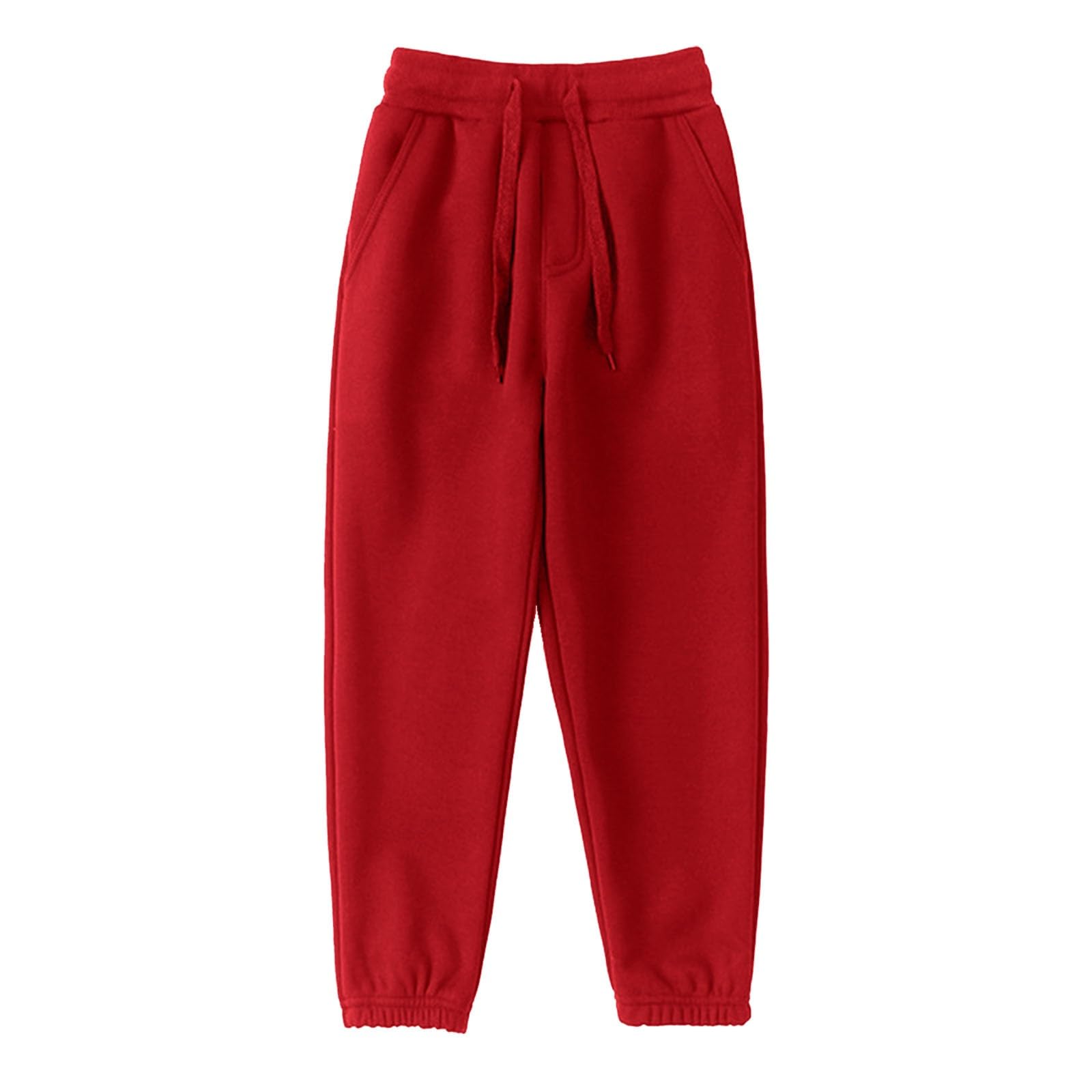 Kids Boys Cotton Joggers Pants Baggy Soft Comfy Sweatpants Solid Color Y2k Streetwear Elastic Waist (RD1, 9-11 Years)