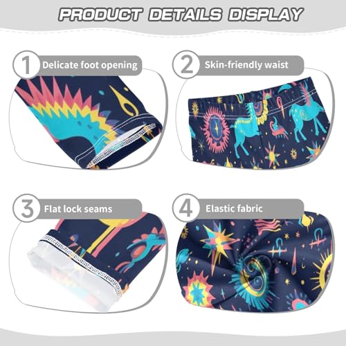 Bolaz Toddler Girls Leggings Printed Yoga Pants Leggings Yellow Blue Horses for Kids3