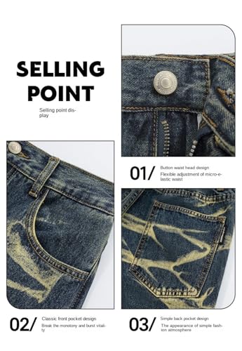 Jeans Pants Trousers Denim Spring and Autumn Street Niche Design Embossed Washed Classic Wide Leg4