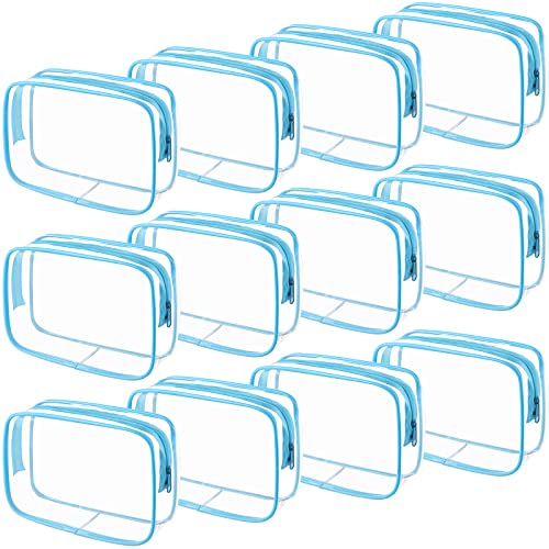 Weewooday 12 Pieces Clear Makeup Bags Cosmetic Storage Bags PVC Zipper Pouches Travel Waterproof...