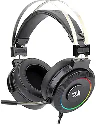 Headset Gamer Redragon Lamia RGB Preto USB Com Microfone e Suporte para Headset - H320RGB