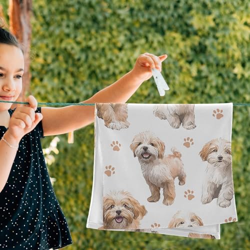 Toalla de gimnasio y baño absorbente con estampado de Yorkshire Terrier, pack de 2 6