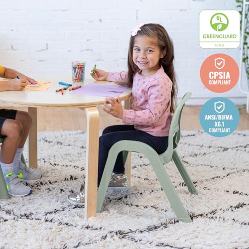 Image of ECR4Kids SitRight Chair, Classroom Seating, Sage, 4-Pack