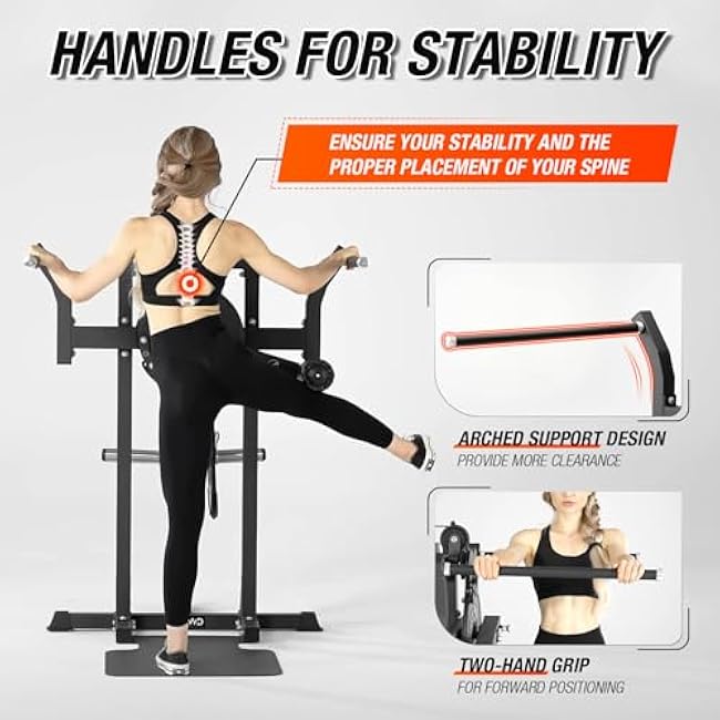 GMWD Multiple Hip Abductor Machine,Adjustable Standing Hip Abductor Adductor with 9 Height Setting,450lbs Capacity Plate Loaded Inner and Outer Thigh for Home Gym