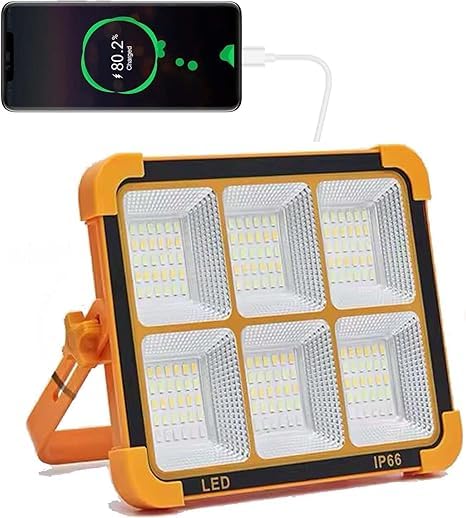Flygon 100W Solar LED Flood Light with Remote | 16500mAh Battery | IP66 Waterproof Outdoor Security Light | Solar Powered for Garage, Garden, Farm, Camping-picture-19