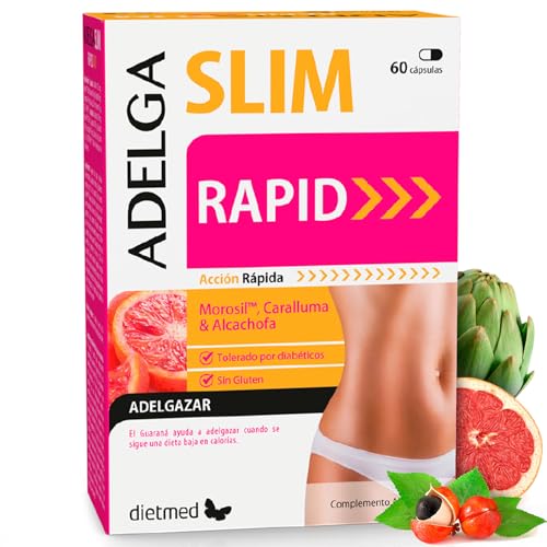 Dietmed Adelgaslim Rapid - 60 cápsulas - Morosil™ Naranja Roja Moro (≥2% flavonoides) - Caralluma fimbriata 12:1 - Alcachofa (≥2,5% cinarina) - Con guaraná (≥22% cafeína) - Colina y cloruro de cromo