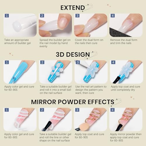SUPWEE Blanc Gel 3D Ongles,d'Extension d'Ongles Solide Sculpture Builder – vue 8
