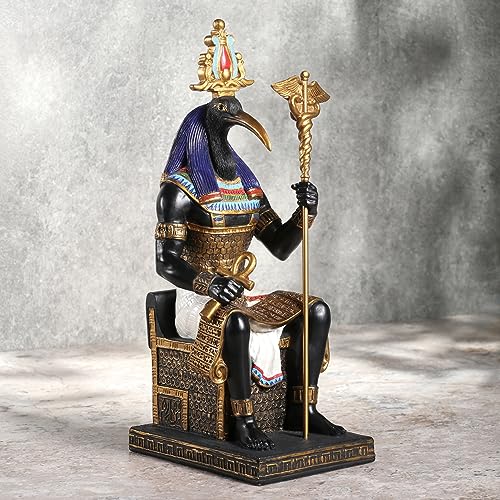 Estatua de Resina de Thoth de 9 1/4 Pulgadas Negro y Oro miniatura 6