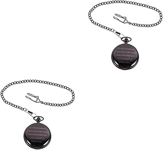 2 Peças Relógio De Bolso Mecânico Presente Vintage Relógio De Bolso Amor Relógio De Bolso Pingente Relógio De Bolso Liga De Quartzo Para Marido Relógio De Bolso Relógio De Bolso
