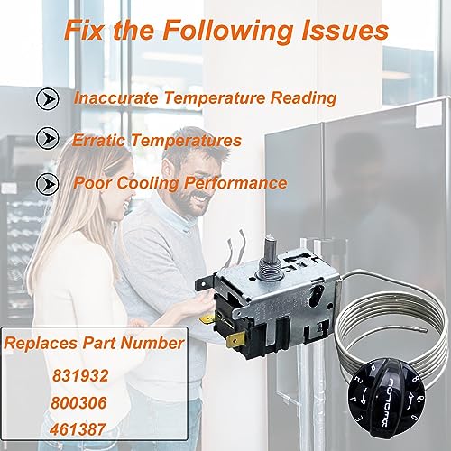Image of 800393, 831932 Temperature Control Kit, Compatible with True Refrigerators and Freezer TC /TSD /T /GDM /GEM /G4SM Series, Replaces 800306 461387 Refrigerator Parts Thermostat