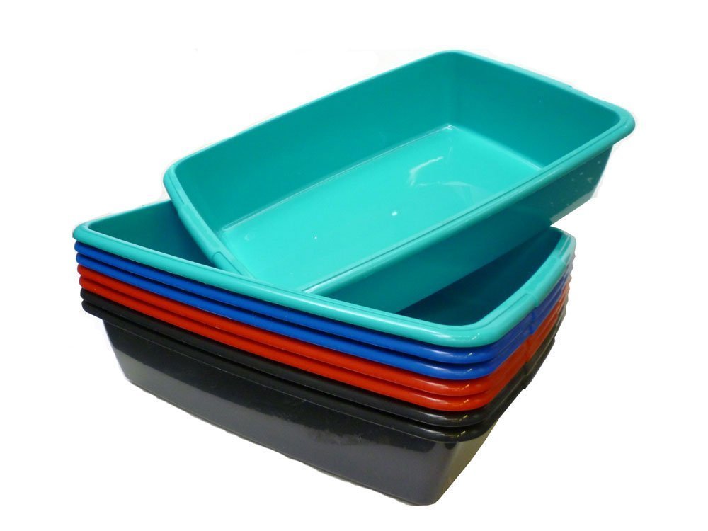 Whitefurze Strong Plastic Large Cat Litter Tray Box (Red)