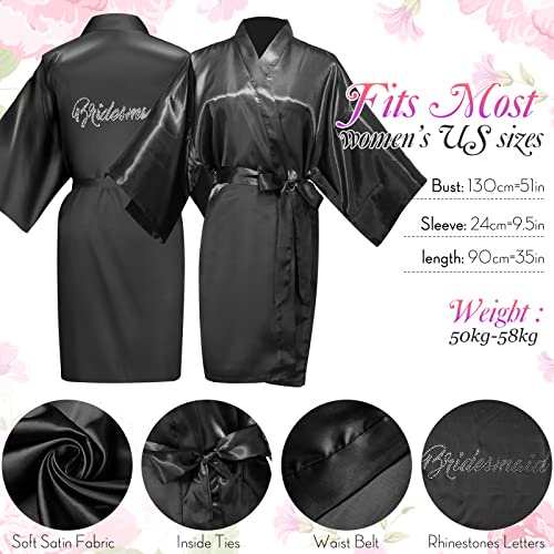7 Pcs Bride Satin Robes Bridesmaid Robes Bridal Shower Kimono Clothes for Women Bridal Shower Wedding Bridesmaid Favors2