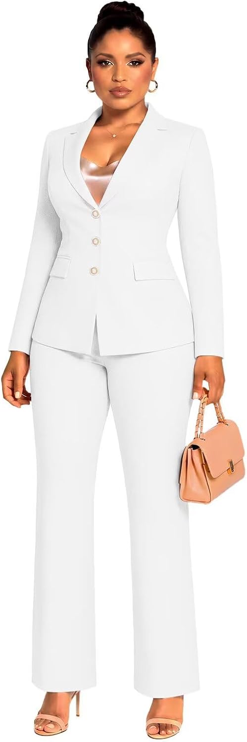 Kafiloe Women Suits 2 Piece Set Business Casual Outfits Dressy Pants Suit