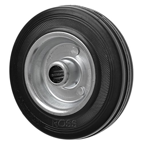Premium 200mm HeavyDuty Solid Rubber Trolley Wheels with Metal Centre
