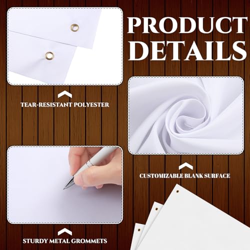 Image of Zonon Large Blank Banners And Signs Polyester Oxford Cloth Sublimation Banner To Decorate With Hanging Rope For Indoor Wall Outdoor Easy to Hang DIY Signs For Business Office(White,1 x 2 Feet)