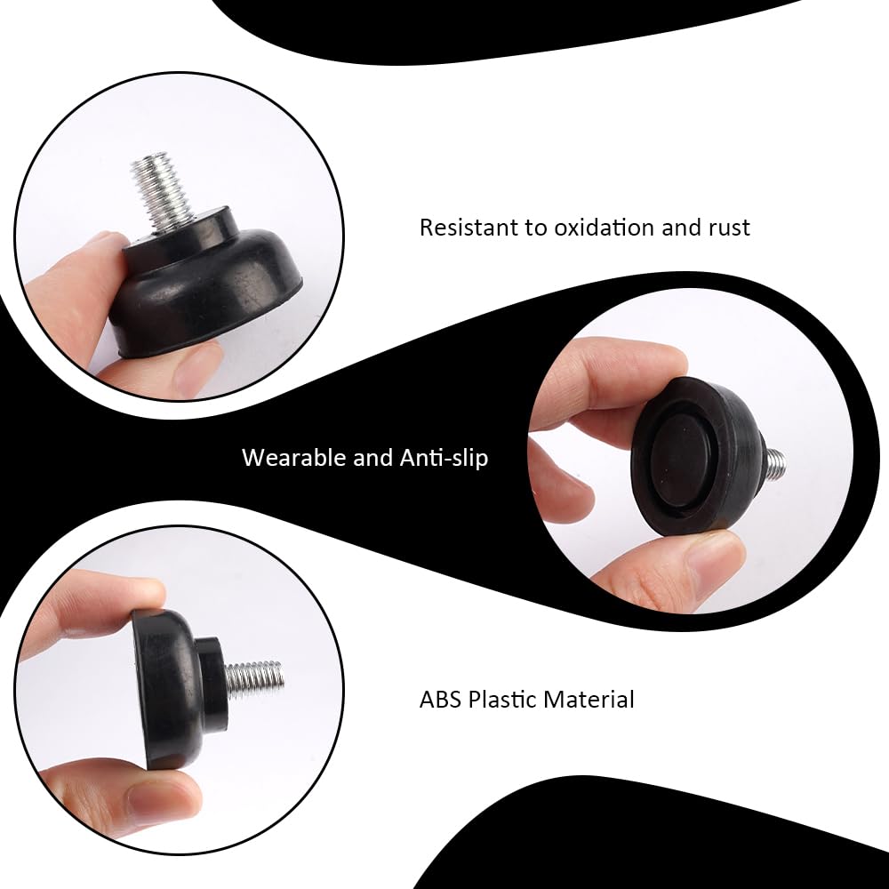 8 Piedini Regolabili M8x35mm In Gomma Con Dado Esagonale – Antiscivolo E Ammortizzanti Per Mobili, Tavoli E Elettrodomestici